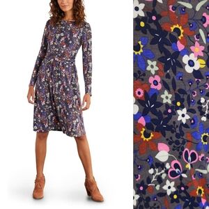 Boden Floral Long Sleeve Dress - Multicolor